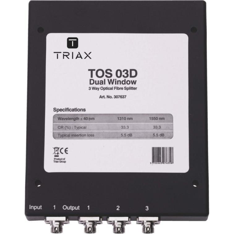 Thumbnail - Triax TOS 03D Kabelsplitter Schwarz (Kabel), TV Zubehör, Schwarz