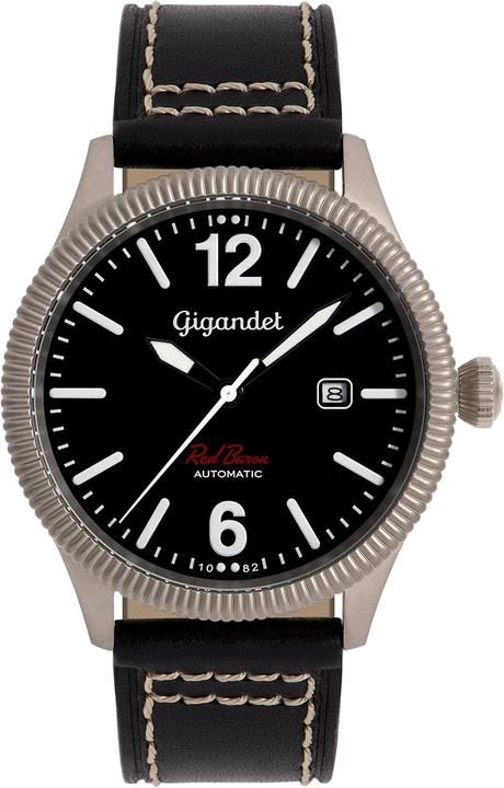 Actual product image Gigandet Automatic Pilot Watch with Leather Strap and 100m Water Resistance (Pilot watch)