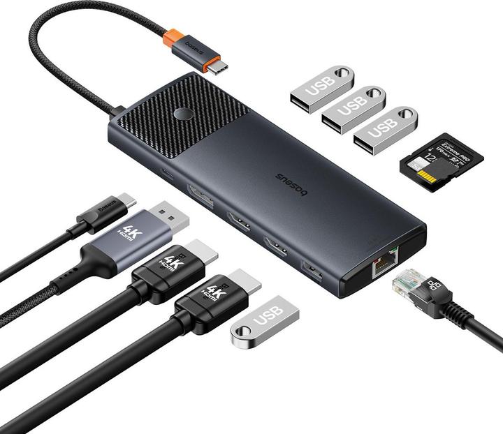 Immagine prodotto Baseus Serie Metal Gleam dokovací stanice HD HUB typu C (USB-C, 11 porte)