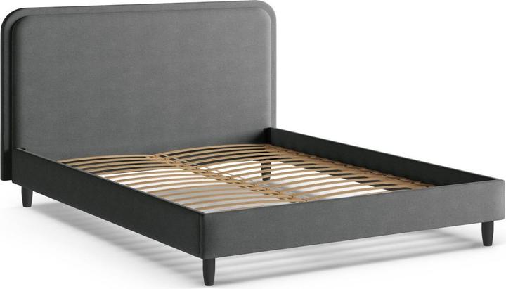 Actual product image Micadoni Storage Bed With Headboard, "Aveline", Navy Blue, 214x175x117 Made in Europe (160 x 200 cm)