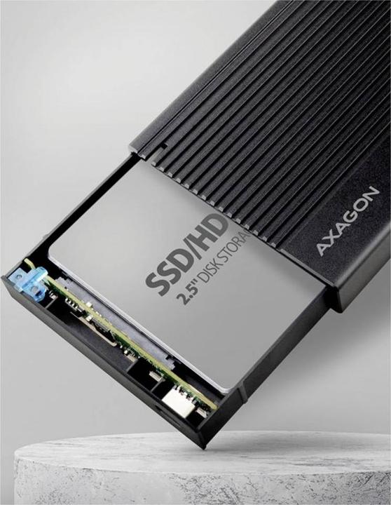 Image du produit Axagon EE25-GTR Boîtier externe cannelé pour disque dur USB-C 3.2 Gen 2 - SATA 6G, 2.5" - noir (2.5")