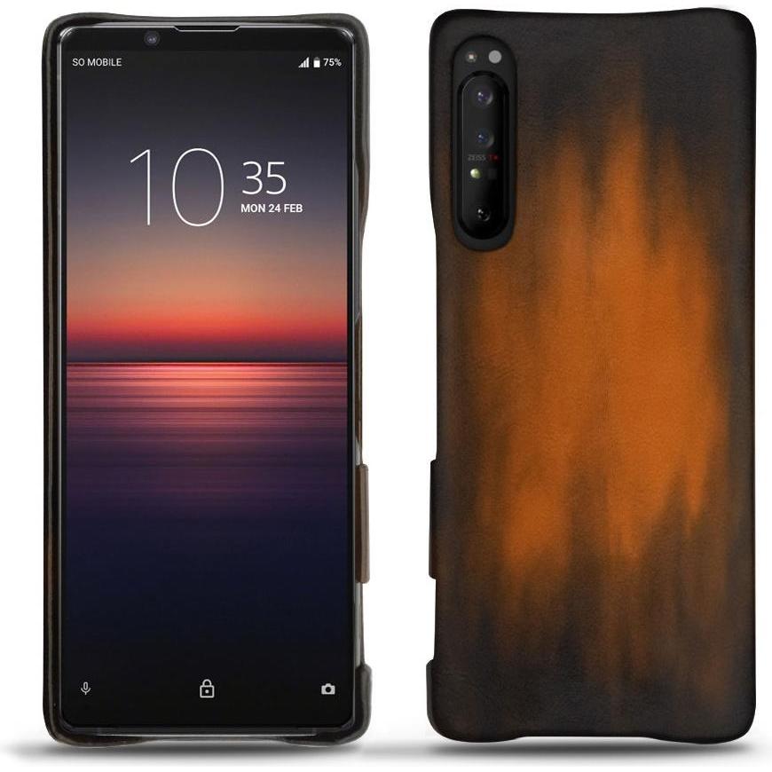 Noreve Lederschutzhülle (Sony Xperia 1 II), Smartphone Hülle, Braun