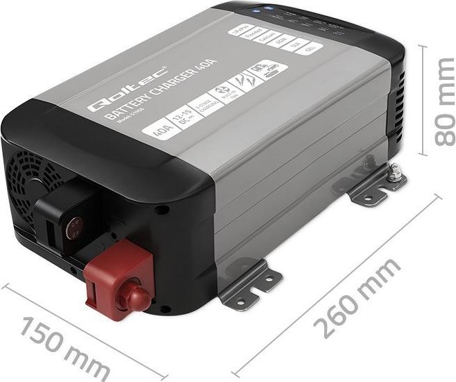 Immagine prodotto Qoltec ładowarka Do Akumulatorów Lifepo4 Agm Gel Sla | 40a | 12v (12V, 40 A)