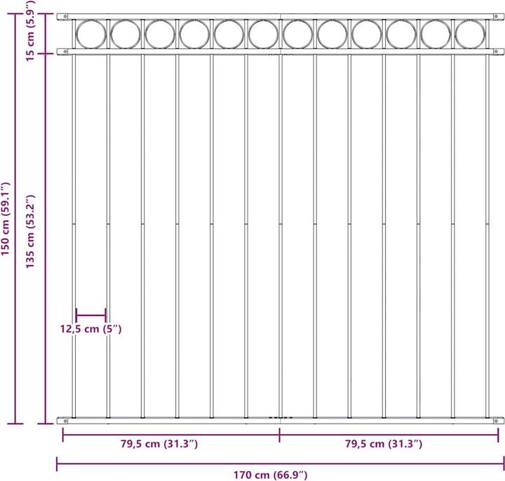Produktbild vidaXL Zaunfeld