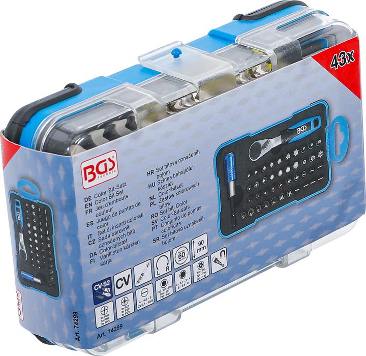 Actual product image BGS Color Bit Set | with Bit Ratchet | External Hexagon 6.3 mm (1/4") | 43 pcs. (6.3 mm)