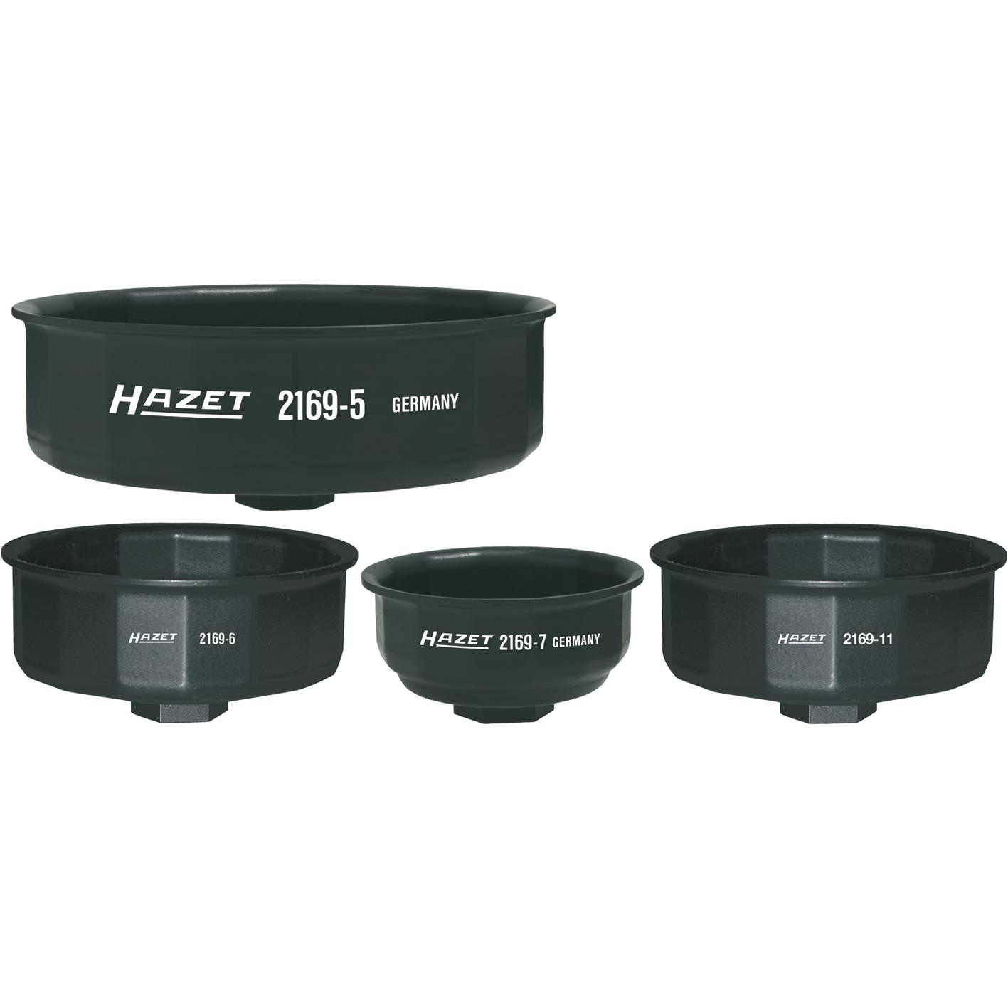 HAZET, Fahrzeug Werkzeug, Ölfilter-Schlüssel 2169-11 ∙ Vierkant12,5 mm (1/2 Zoll) ∙ Aussen 14-kant Profil ∙ 97 mm