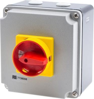 Actual product image RS PRO Diecast Boxed Isolator 63A 4 Pole IP65