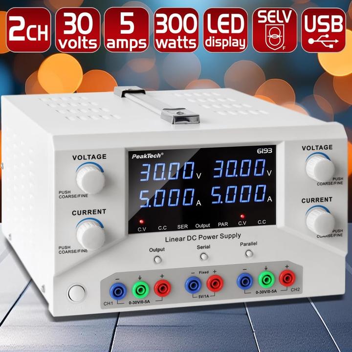 Actual product image Peaktech Laboratory Power Supply with USB and Software