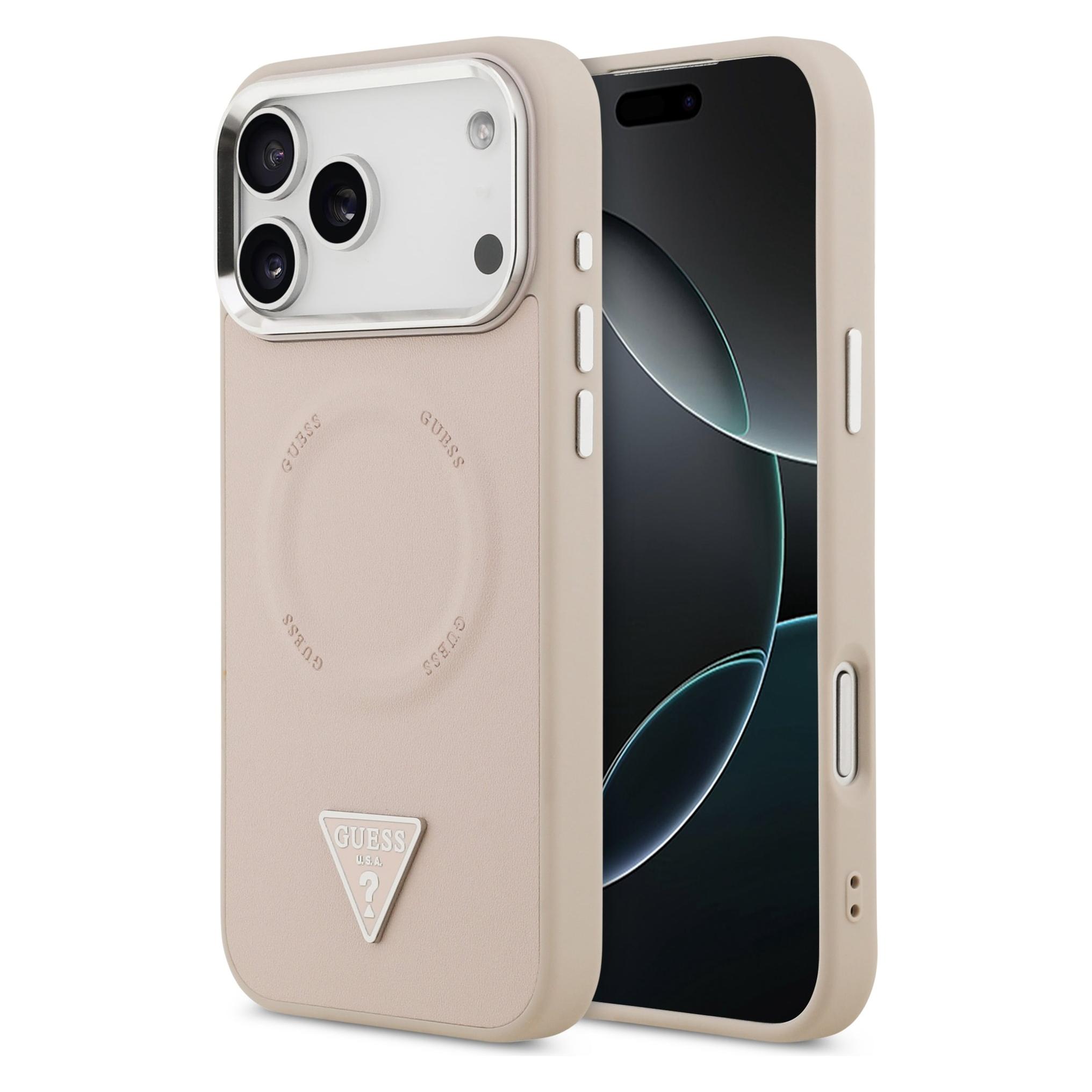 Guess - Hardcase Triangle Logo MagSafe (GUHMP17XPSDTSCMP) - IPhone 17 Pro Max - Pink (Apple IPhone 17 Pro Max), Smartphone Hülle, Pink