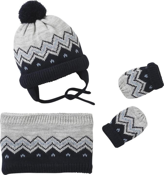 Actual product image Vertbaudet Baby Set: Jacquard-Strickmütze, Snood & Fäustlinge (98, 86)