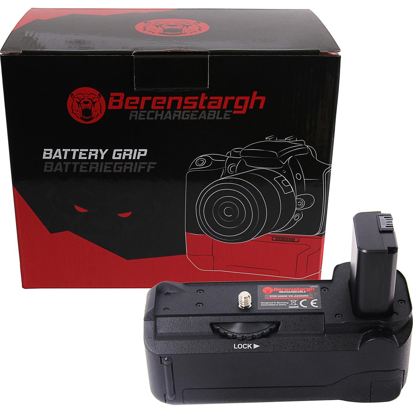 Berenstargh Batteriegriff VG-A6500 für Sony A6500 für NP-FW50 Akku inkl. Fernbedienung 2,4G (Maniglia della batteria), Impugnatura + Battery grip