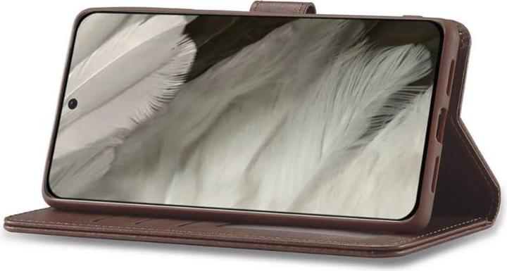 Produktbild LC.Imeeke Google Pixel 8 - Wallet Etui mit 3 Kartenfächern & Magnetverschluss, Braun (Google Pixel 8)