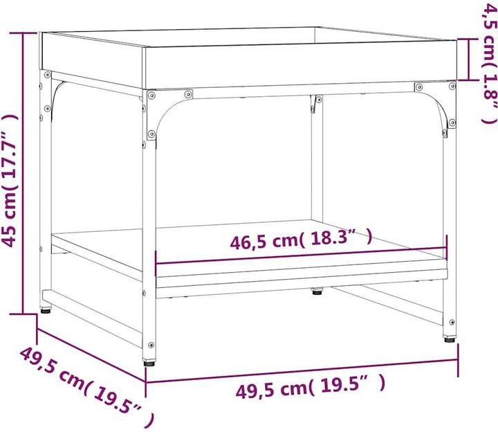 Image du produit vidaXL Couchtisch (49.50 x 49.50 x 45 cm)