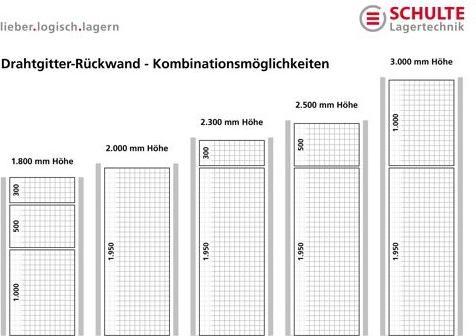 Actual product image Schulte Lagertechnik Wire mesh rear panel MULTIplus bright galvanised