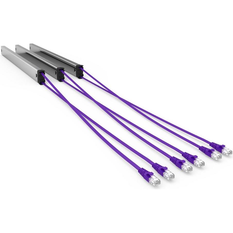 PATCHBOX PLUS+, STP, 2.7 m, 3er-Set, Violett (U/UTP, CAT6, 2.70 m), Netzwerkkabel