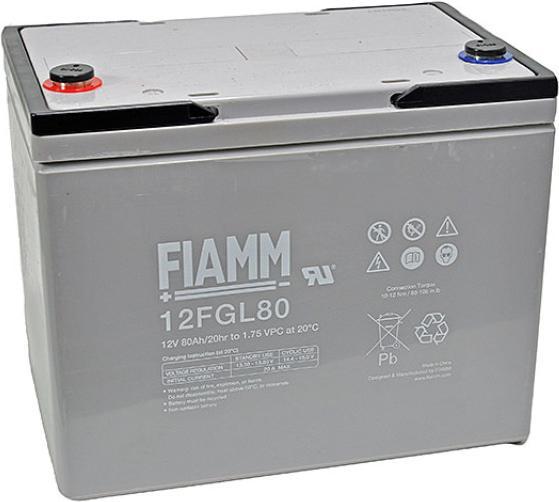 Fiamm 12FGL80 Blei Akku mit M8 Schraubanschluss 12V, 80000mAh (12 V, 80 Ah)