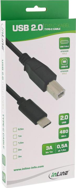 Produktbild InLine Typ C – B (3 m, USB 2.0)