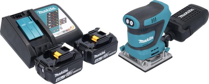 Actual product image Makita DBO 484 RM Battery orbital sander 18 V 112 x 102 mm + 2x battery 4.0 Ah + charger (Sander, 210 W)