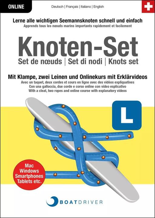 Set de noeuds, avec taquet, cordes, video