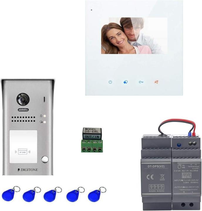 Image du produit Digitone Interphone vidéo sans fil avec caméra grand angle, moniteur couleur et ouverture à distance