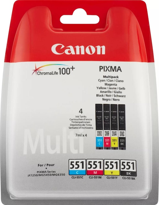 Immagine prodotto Canon CLI-551 Cartuccia d'inchiostro C/M/Y/BK (M, FC, Y, C)