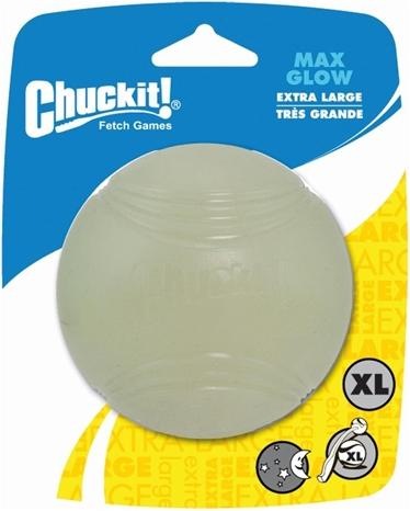 Immagine prodotto Chuckit! CHUCKIT MAX GLOW Incandescente diametro 9 cm taglia XL Bianco (Palla giocattolo per cani)