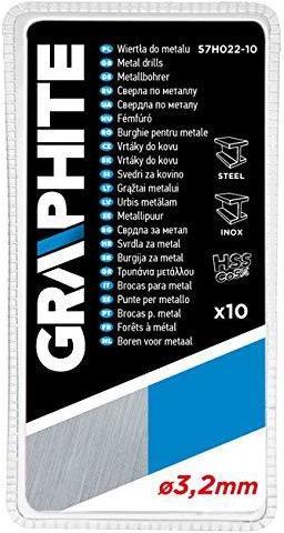 Actual product image Graphite metal drill, cylindrical 3.2 mm, 10 pcs. (57H022-10) (3.2 millimetres)