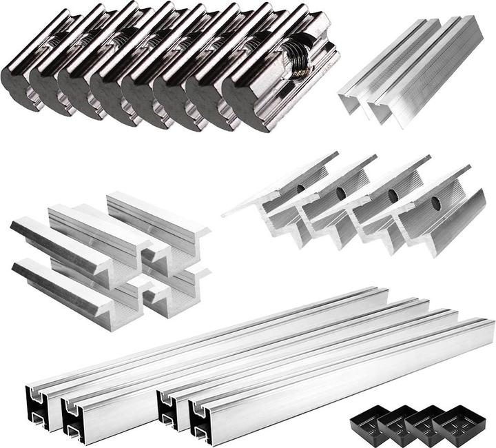 Produktbild Offgridtec Befestigungskit mit Dachhaken 3-fach verstellbar (für Dachziegel) für Schrägdachmontage 3 Solarp (Solaranlage Montagematerial)