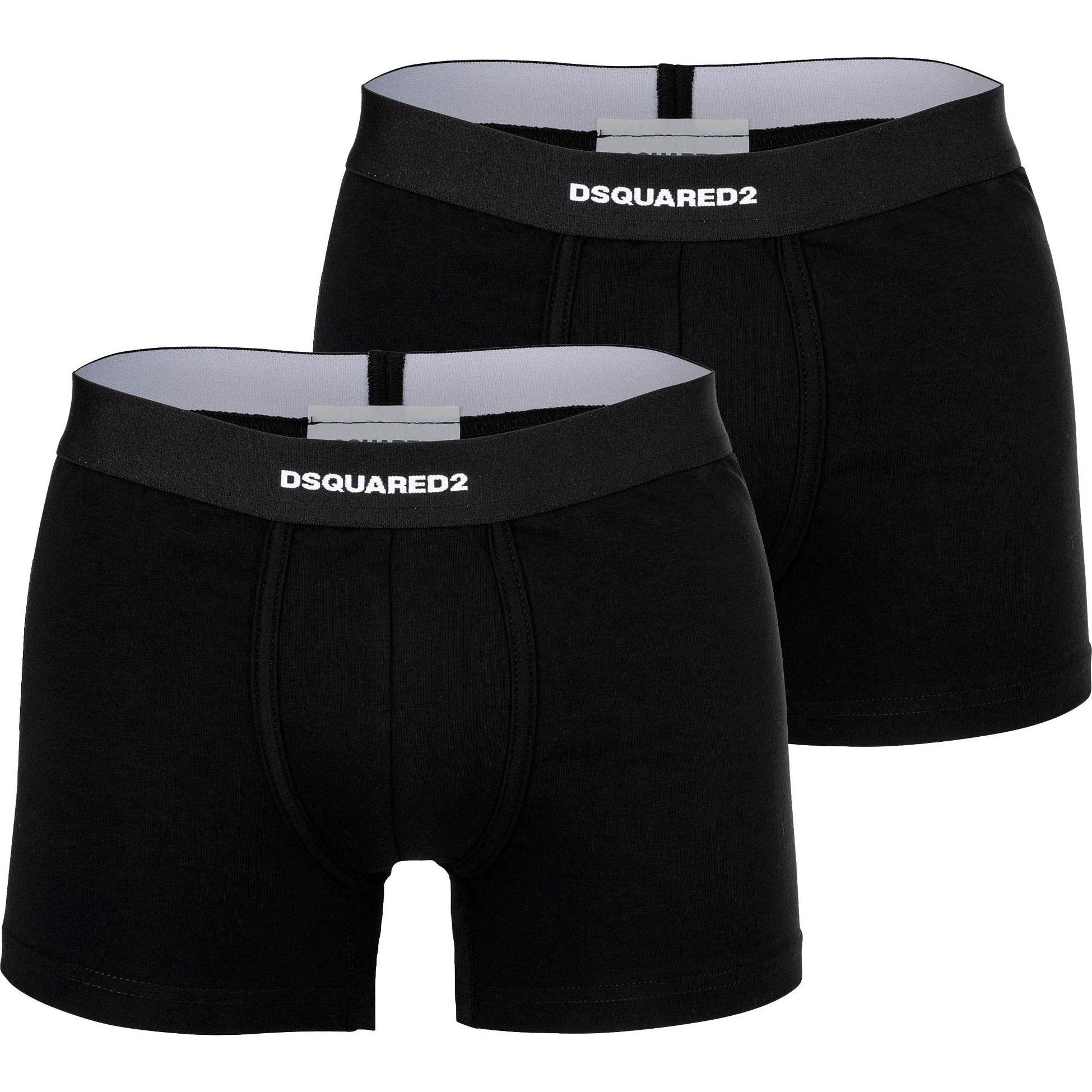 Dsquared2, Herren, Unterhosen, Boxershort Casual Bequem sitzend TWIN PACK TRUNK, Schwarz, (M, 2er Pack)