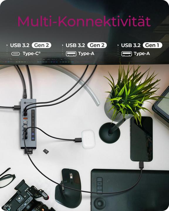 Actual product image Icy Box IB-HUB1742CR-C2PD (USB-A, USB-C, 11 ports)