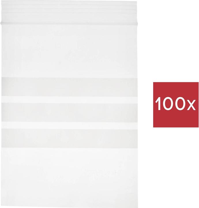 Tru Components Sacchetto a chiusura lampo con striscia per l'etichettatura (L x L) 120 mm x (100 pz.)