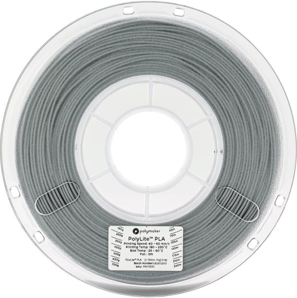 Produktbild Polymaker PolyLite PLA - Grey - 1.75mm (PLA, 1.75 mm, 1000 g)