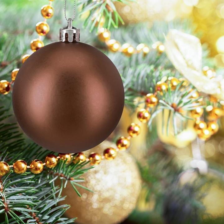 Produktbild Relaxdays - Weihnachtskugeln im 50er Set, Braun/ Silber, 7 x 6 cm (50-teilig)