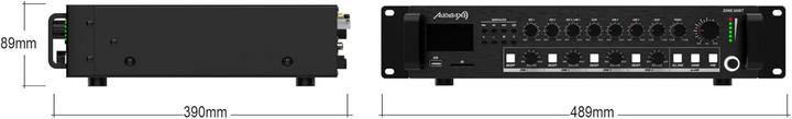 Actual product image Audibax Multi-Zone Bluetooth Amplifier with 360W Output, USB, SD, and Mixer Controls