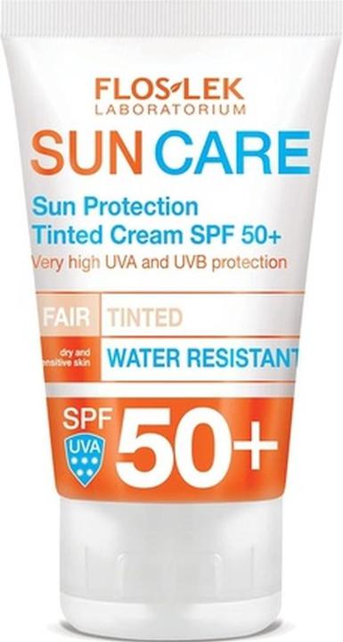 Actual product image Floslek Sun Care Protective Toning Cream SPF 50+ - for dry and sensitive skin 50 ml (Suntan cream, SPF 50+, 50 ml)