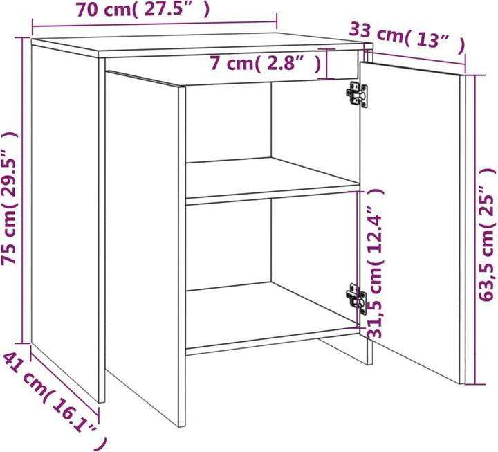 Image du produit vidaXL Sideboard (70 x 41 x 75 cm)
