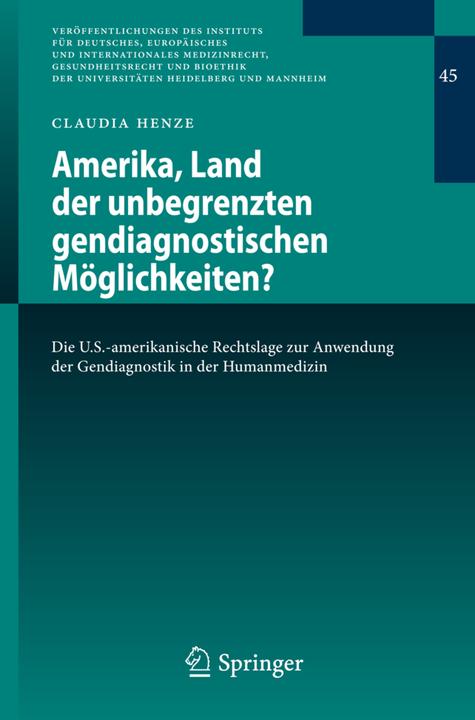 Produktbild Amerika, Land der unbegrenzten gendiagnostischen Möglichkeiten? (Deutsch, Claudia Henze, 2016)