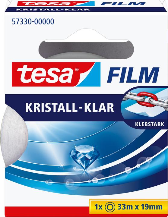 Produktbild tesa 1x tesafilm KRISTALL-KLAR, hochtransparent, alterungsbeständig, mit starker Haftung (19 mm)