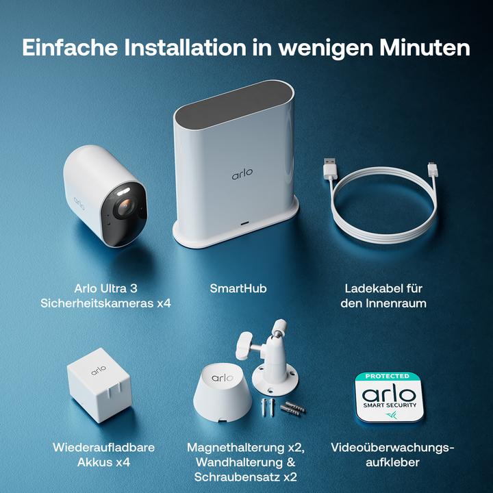 Image du produit Arlo Ultra 3 4-CAM KIT (3840 x 2160 pixels)