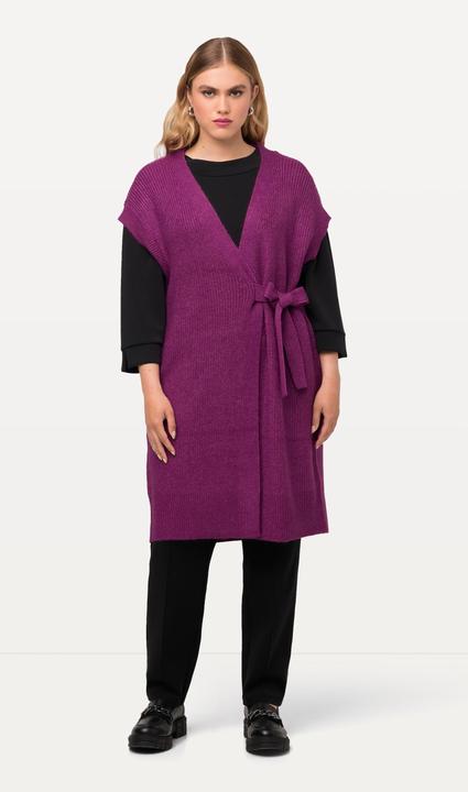Actual product image Ulla Popken Knit Sleeveless Wrap Cardigan (50, 52)