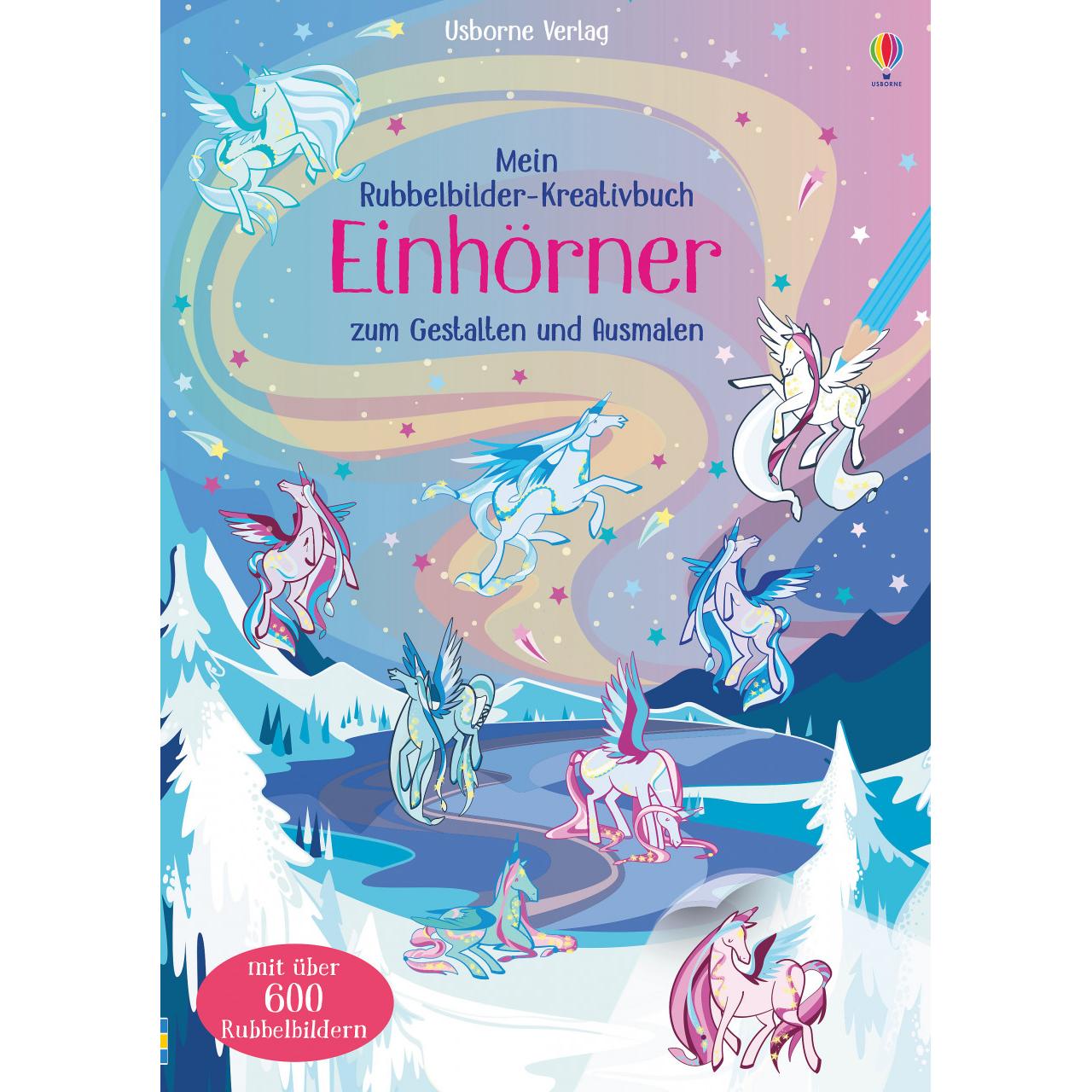 Usborne Publishing Mein Rubbelbilder-Kreativbuch: Einhörner
