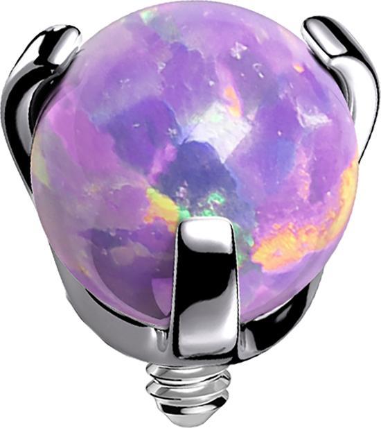 Immagine prodotto Star Piercing Dermal Anchor sfera d'argento opale viola set (Titanio, senza ottone)
