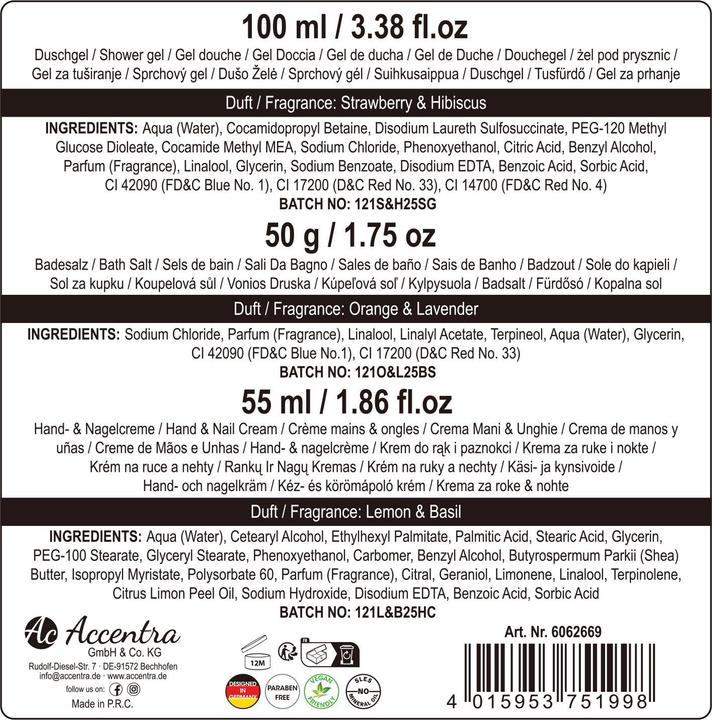 Produktbild Accentra Badeset ESSENTIAL BOTANICALS Geschenkbox (Körperpflegeset)