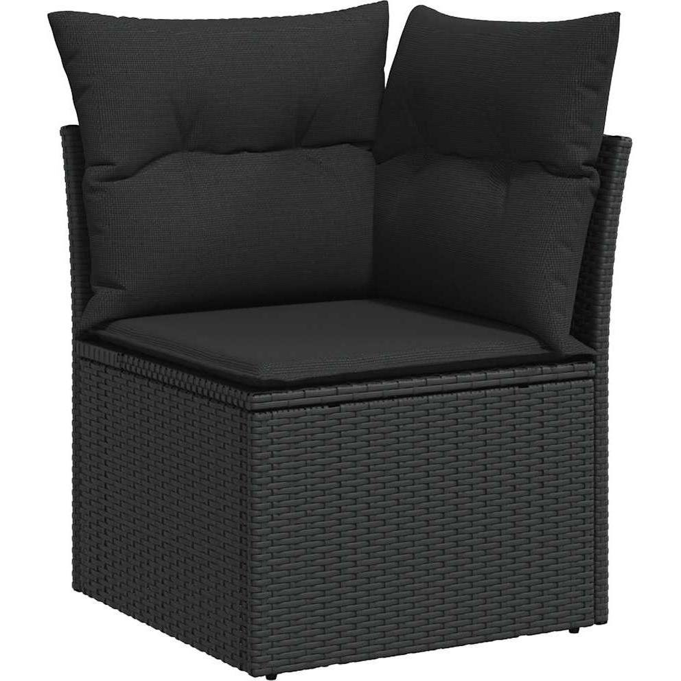 Thumbnail - VidaXL, Gartenlounge, 10-tlg. Garten-Sofagarnitur mit Kissen Schwarz Poly Rattan