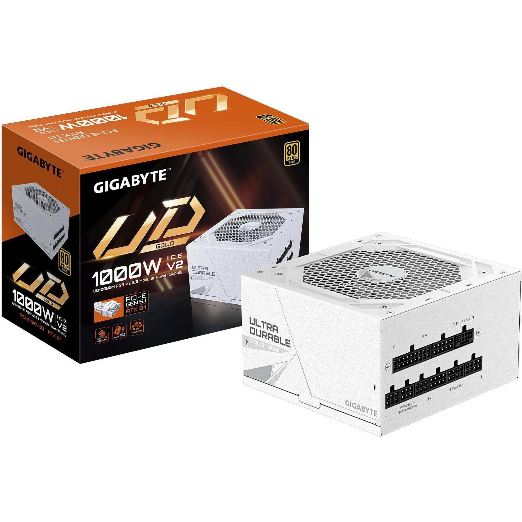 Gigabyte GP-UD1000GM PG5 ICE 1000W PSU (1000 W), PC Netzteil, Weiss