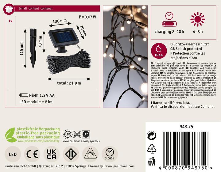 Image du produit Paulmann Lampes solaires (21.90 m)
