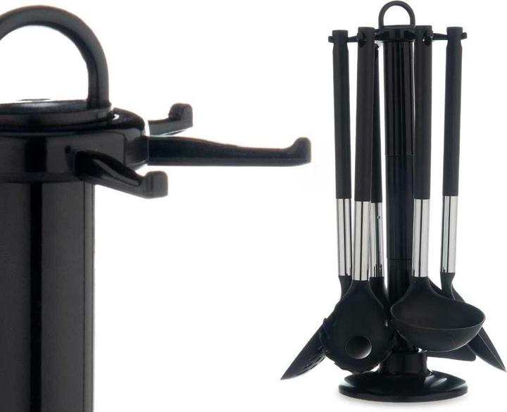 Actual product image Kinvara set 7 pieces kitchen utensils black silver