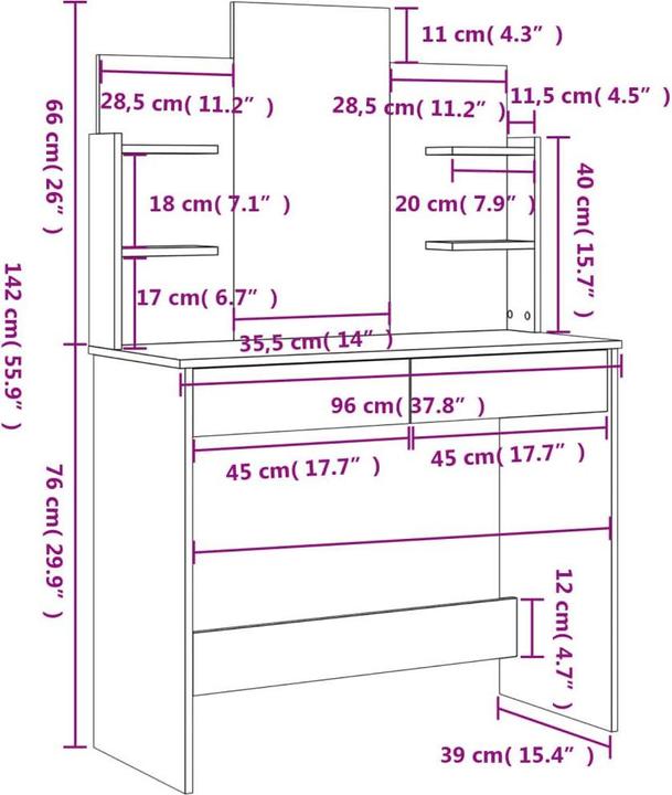 Image du produit VidaXL Giannino (96 x 39 x 142 cm)