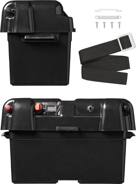 Image du produit ProPlus Boîte à piles 35x18x20cm 2x USB - 1x prise 12V - voltmètre (12 V)