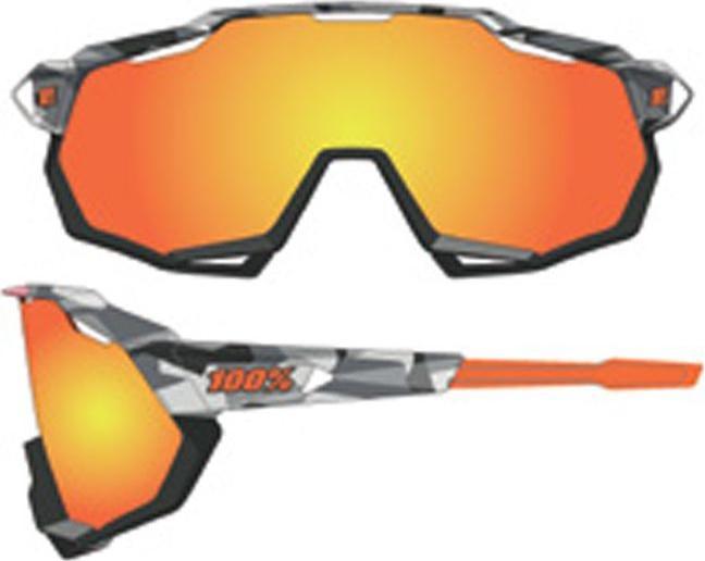 Actual product image 100% Glasses Speetrap Soft Tact (Grey, Hiper Red)